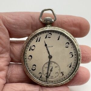 1924 Elgin Pocket Watch Grade 303 Model 3 14K WGF Gold Filled Illinois Case Runs